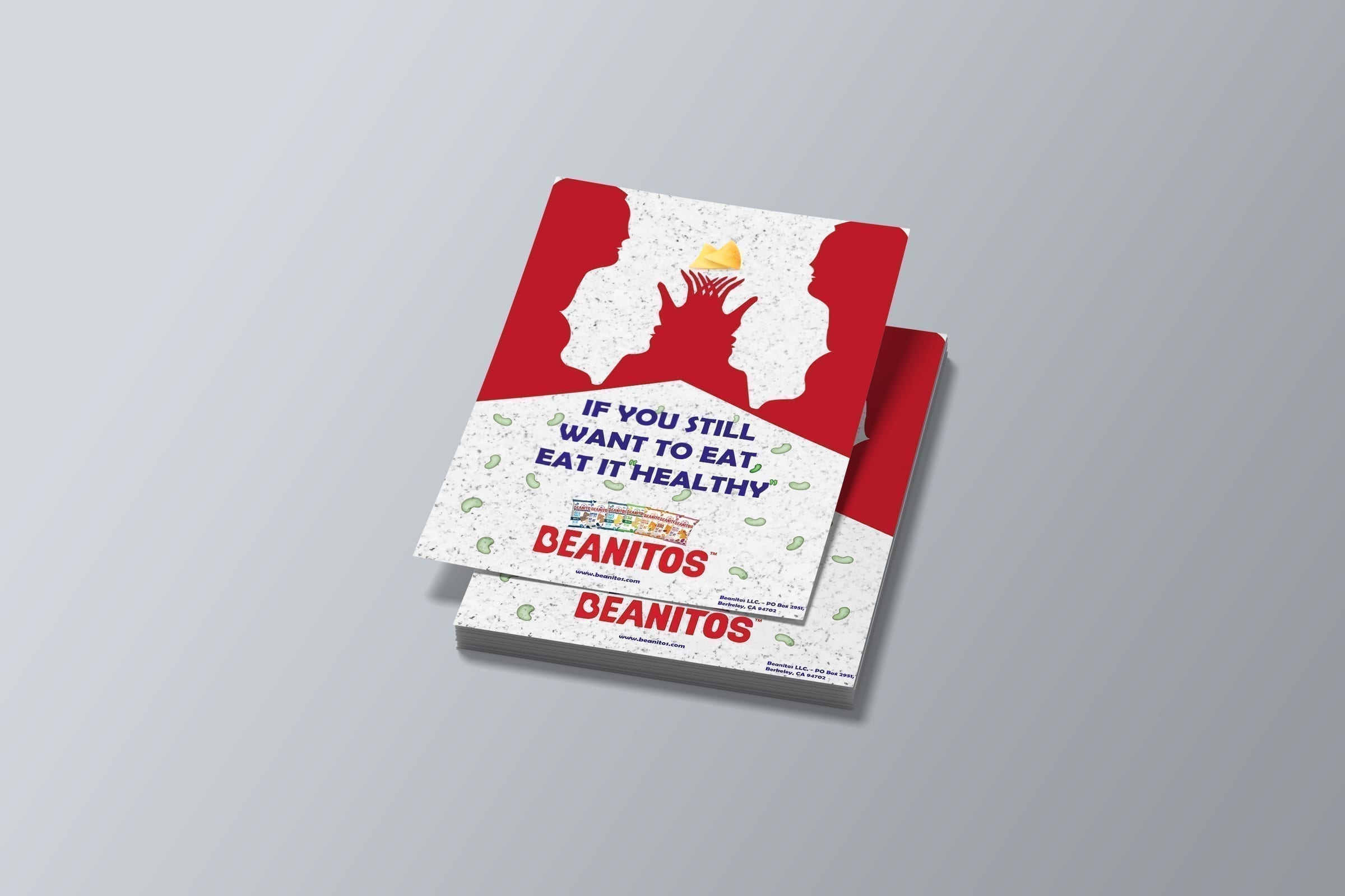 Two copies of the poster stacked on a neutral surface, showing print finish.