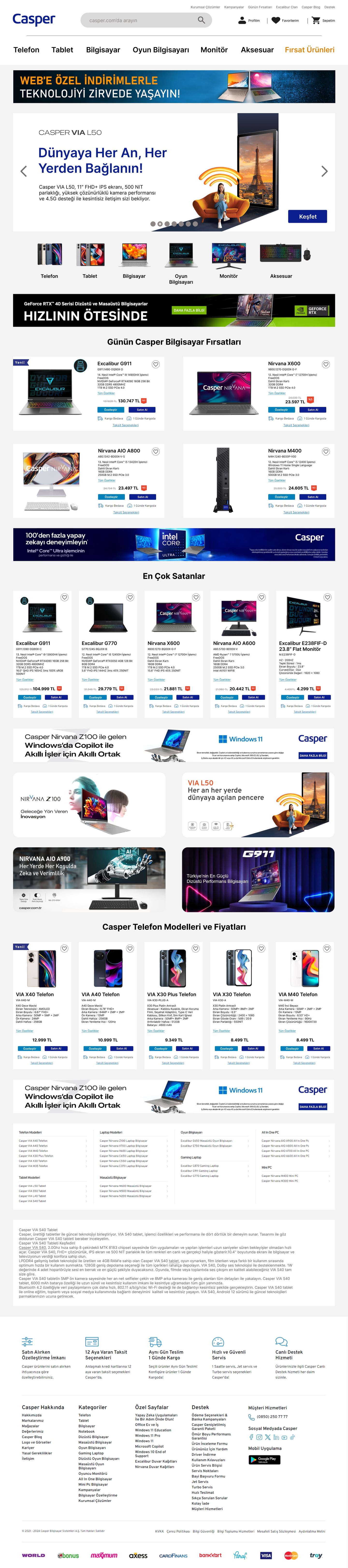 Redesigned Casper homepage showing hero banner, category navigation, and product grid.
