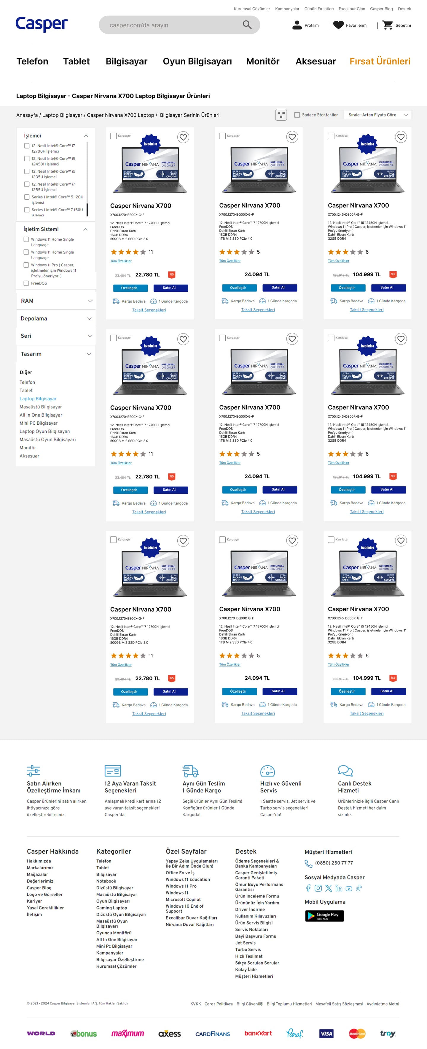 Series listing in 3-column grid view.