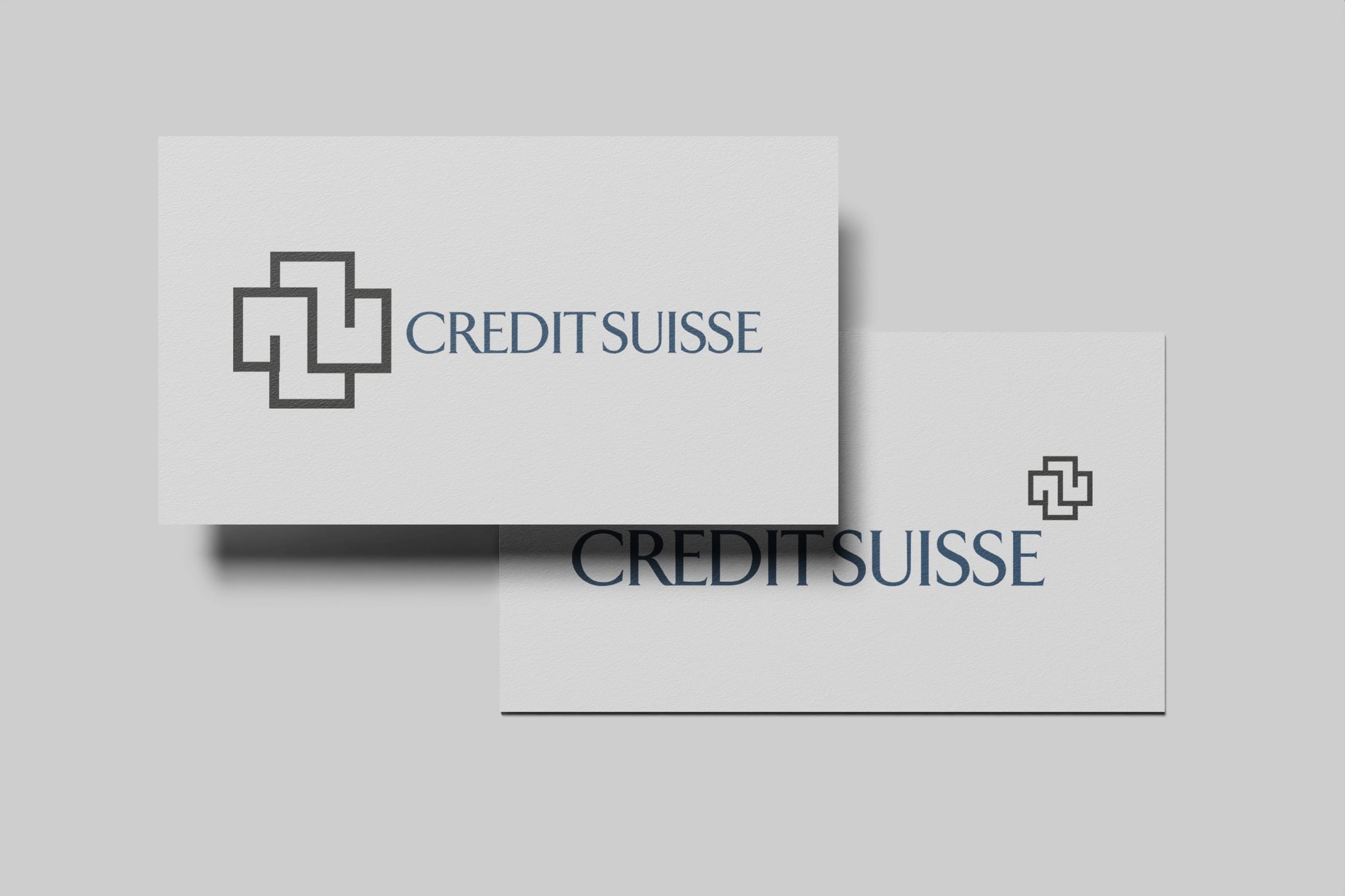 Credit Suisse letterhead and envelope stationery set.