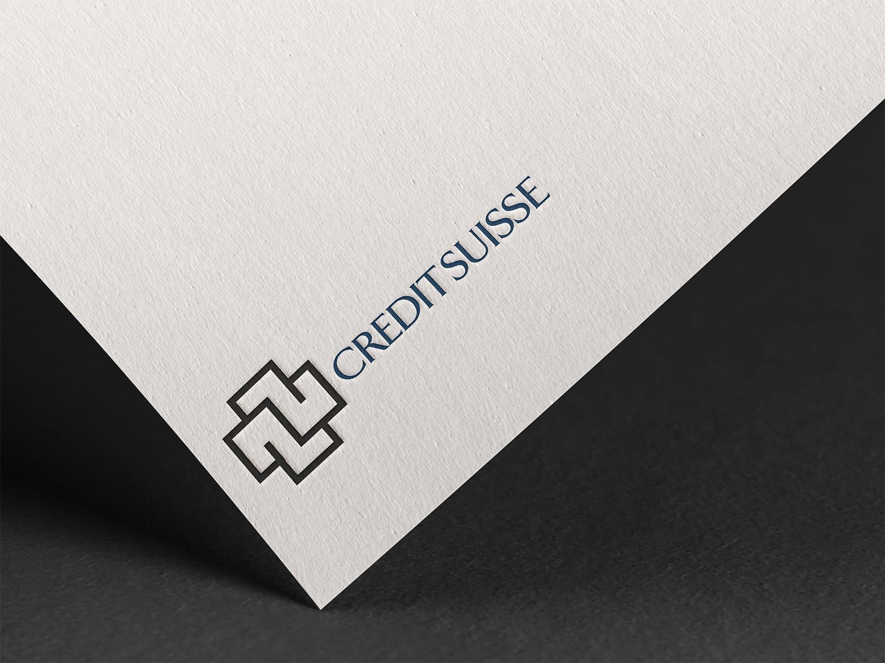 Close detail of Credit Suisse letterhead corner showing the Wermelinger cross and typography.
