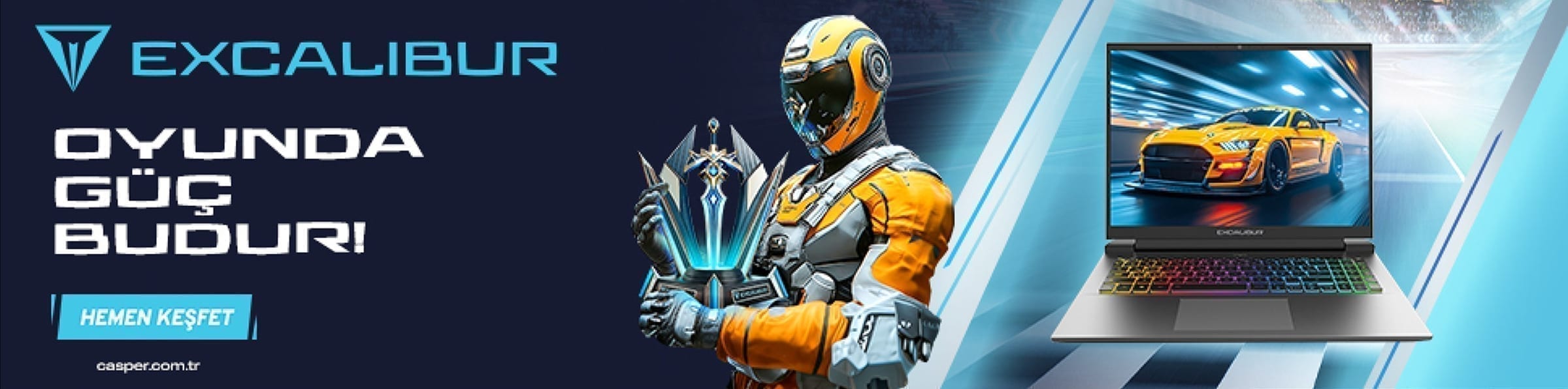 Excalibur gaming monitor retail banner.