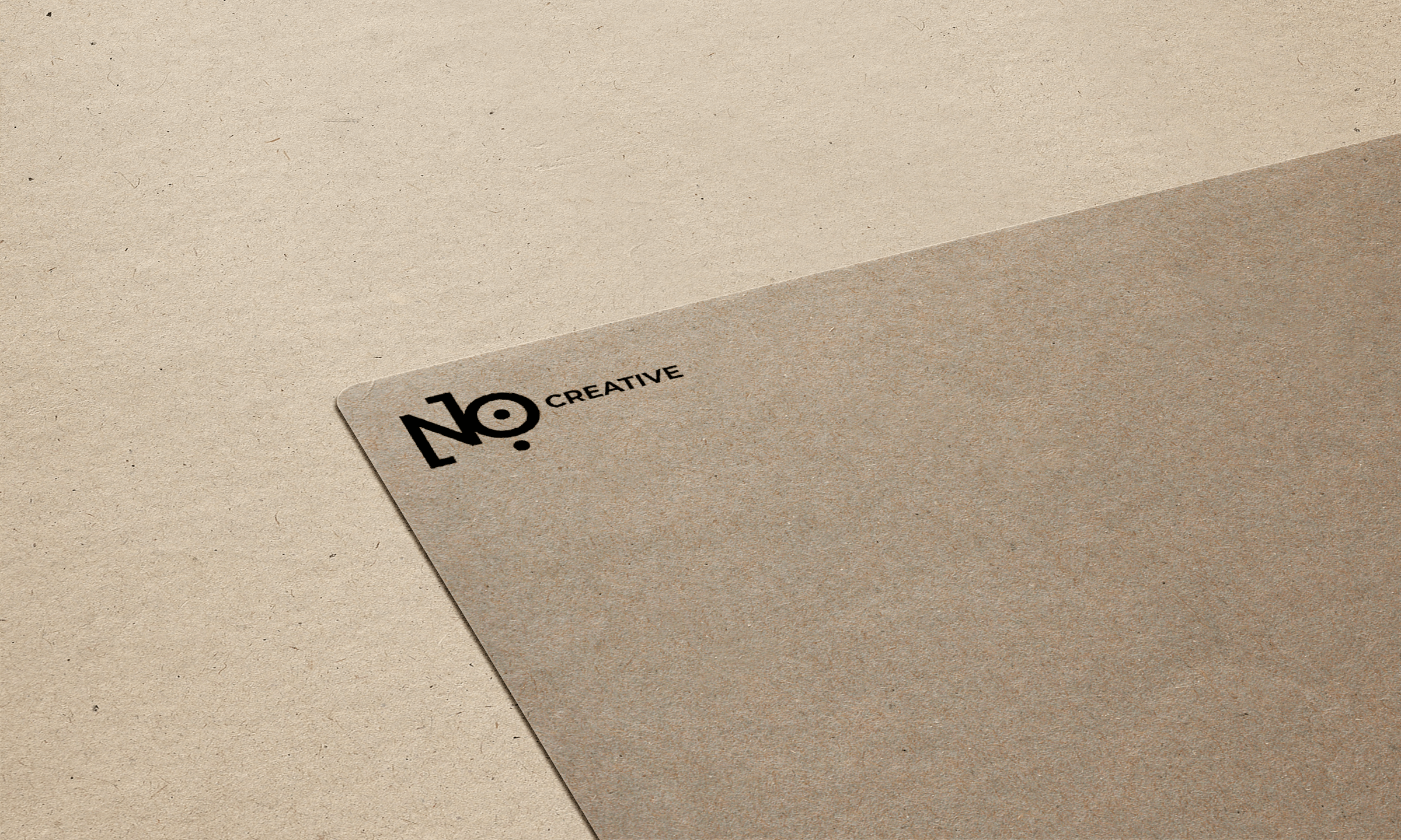 NO:118 Creative stationery, logo printed on kraft paper corner, close-up.