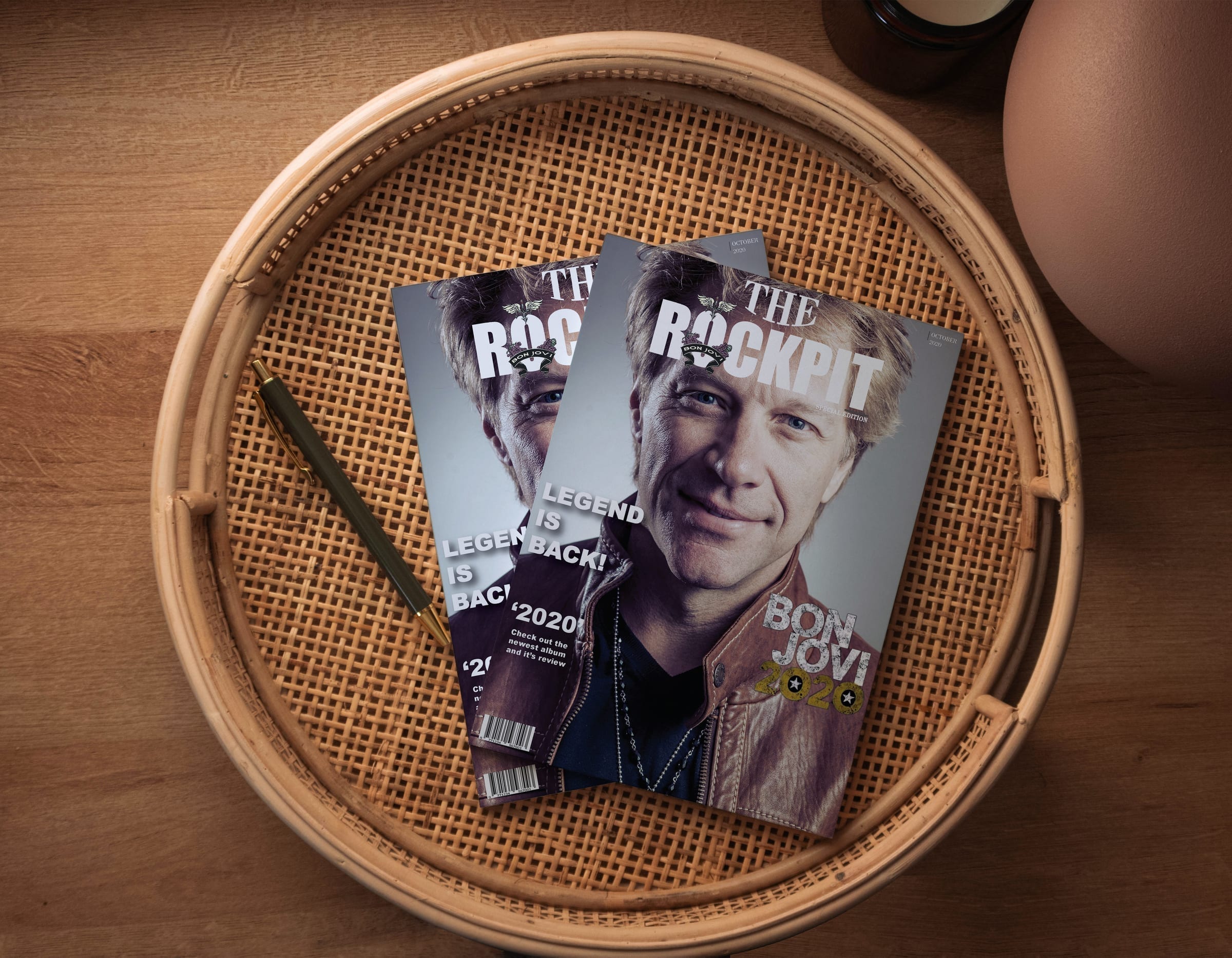 The Rockpit magazine cover featuring a Bon Jovi portrait with red banner typography.